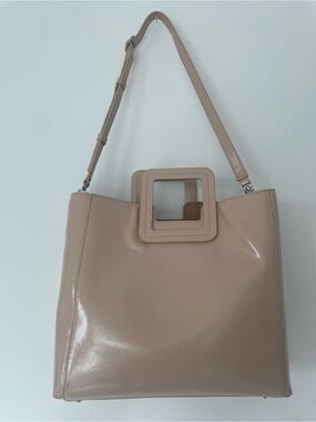 STAUD Shirley leather tote bag cream